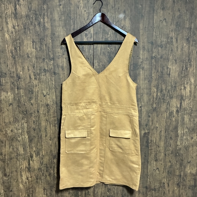 C14◇THE EMPORIUM | ジ エンポリアム ジャンパースカート キャメル レディース Lサイズ 中古品拍卖