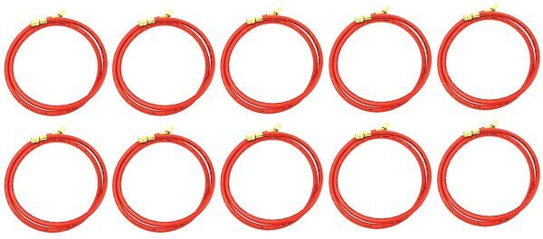 【本州・四国・九州 送料無料】お買い得10本セット チャージングホース 5/16 Fメス(ムシ押付)×5/16Fメス 赤 150cm拍卖