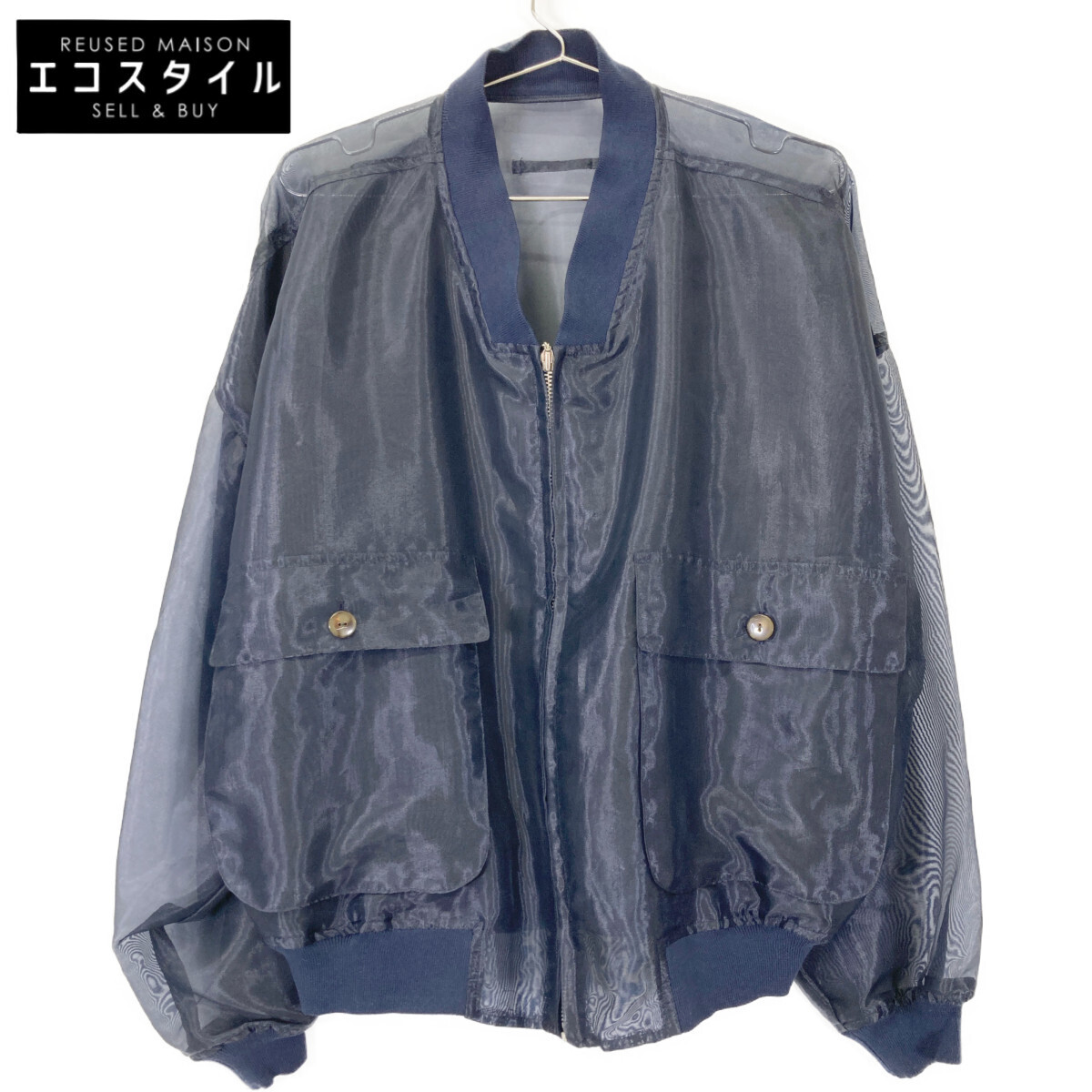 Jean Paul GAULTIER HOMME ジャンポールゴルチエオム ネイビー オーガンジー ボンバージャケット ジャケット M ネイビー メンズ拍卖