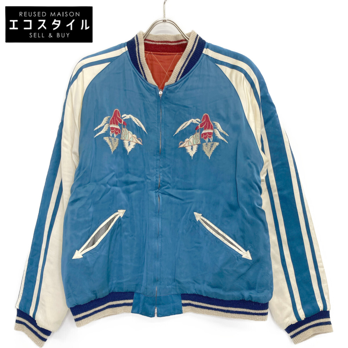 TOYO ENTERPRISE 東洋エンタープライズ TT14974 港商 アラスカマップ×アラスカイーグル スーベニア 大 ブルー×ホワイト メンズ拍卖