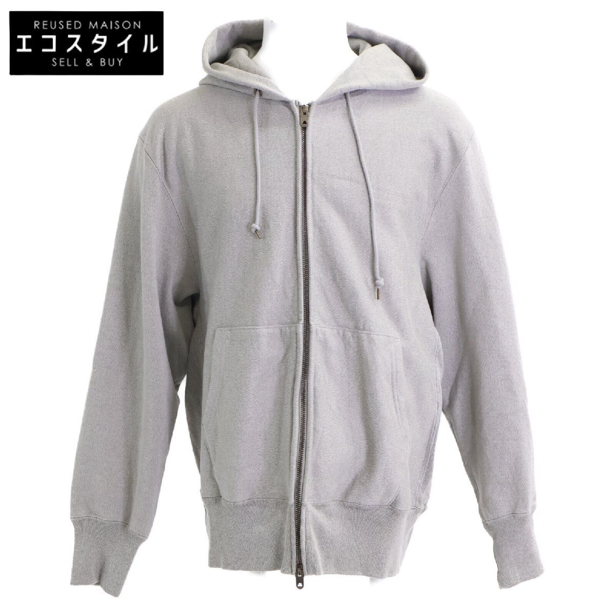 AUBERGE オーベルジュ 24SS CHAMP ヘザーグレー 撚り杢 W-ZIP リバースウイーブ パーカー 44 グレー メンズ拍卖