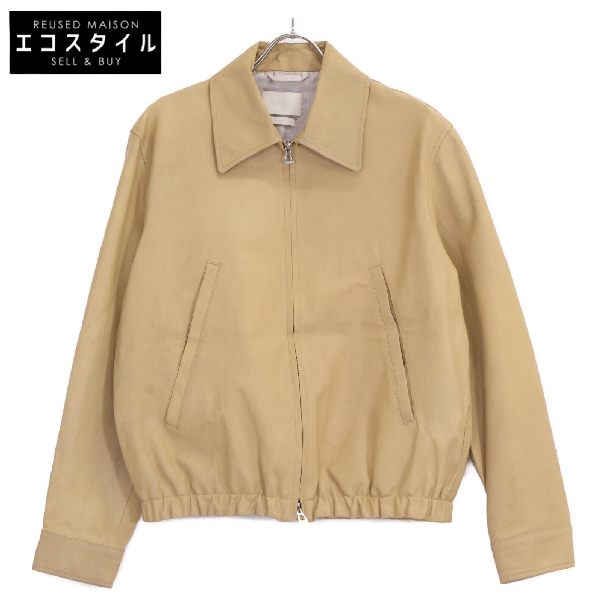 YORK ヨーク YK25SS0903B キャメル LEATHER ZIP BLOUSON ベージュ 2 ジャケット レザー メンズ 中古拍卖