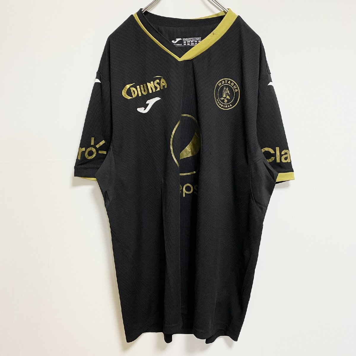 古着 used 半袖サッカーゲームシャツ pepsi FCMOTAGUA 黒 ブラック 春夏服 ビッグシルエット 3XLサイズ拍卖