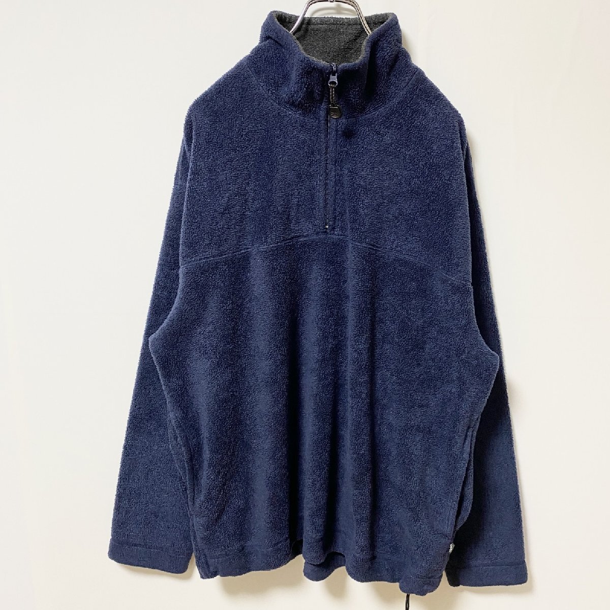 古着 used セントジョンズベイ 長袖ハーフジップ無地フリースジャケット ハイネックプルオーバー ノームコア ネイビー Lサイズ拍卖