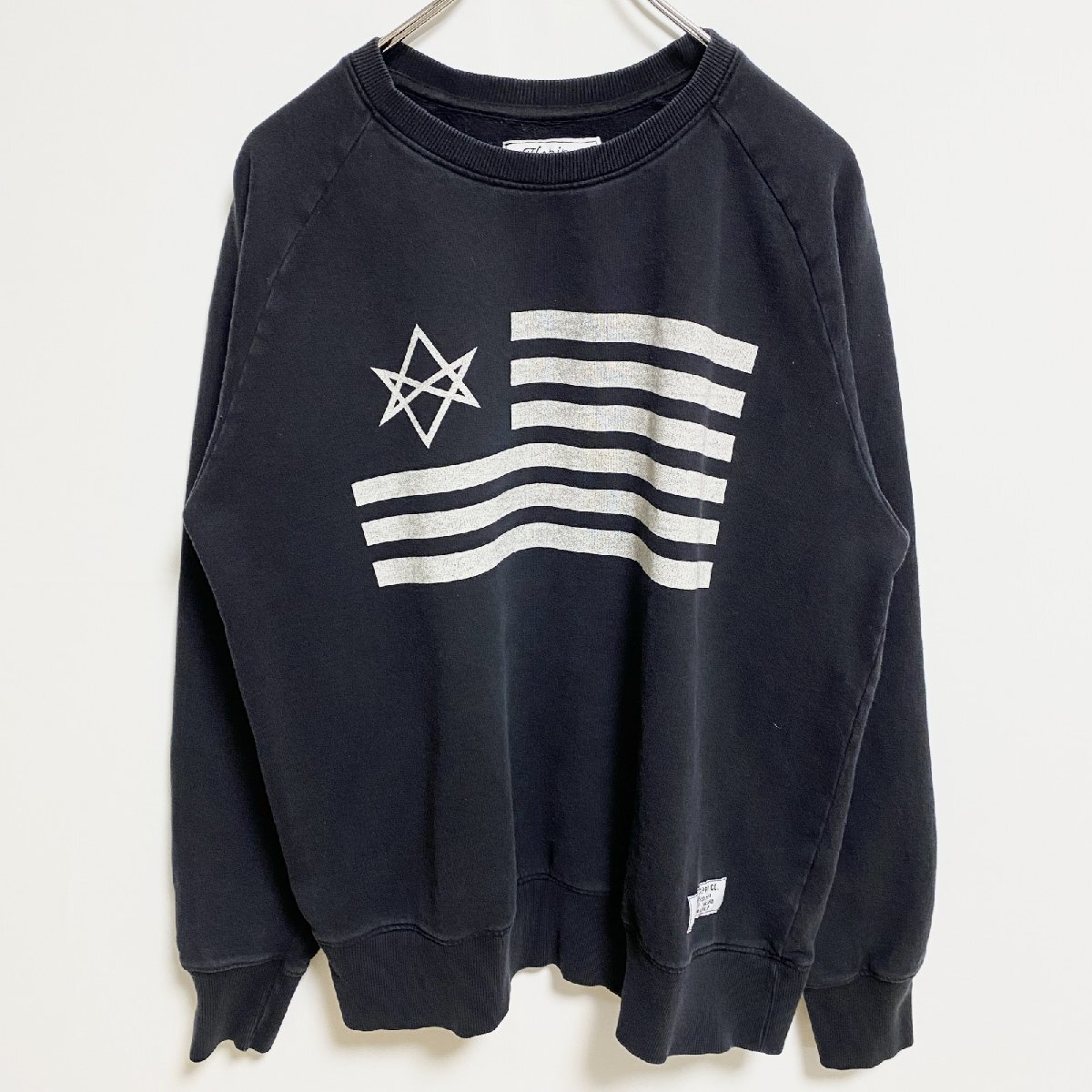 古着 used Holizon 長袖デザインプリントスウェット トレーナー 黒 ブラック ビックシルエット XLサイズ拍卖