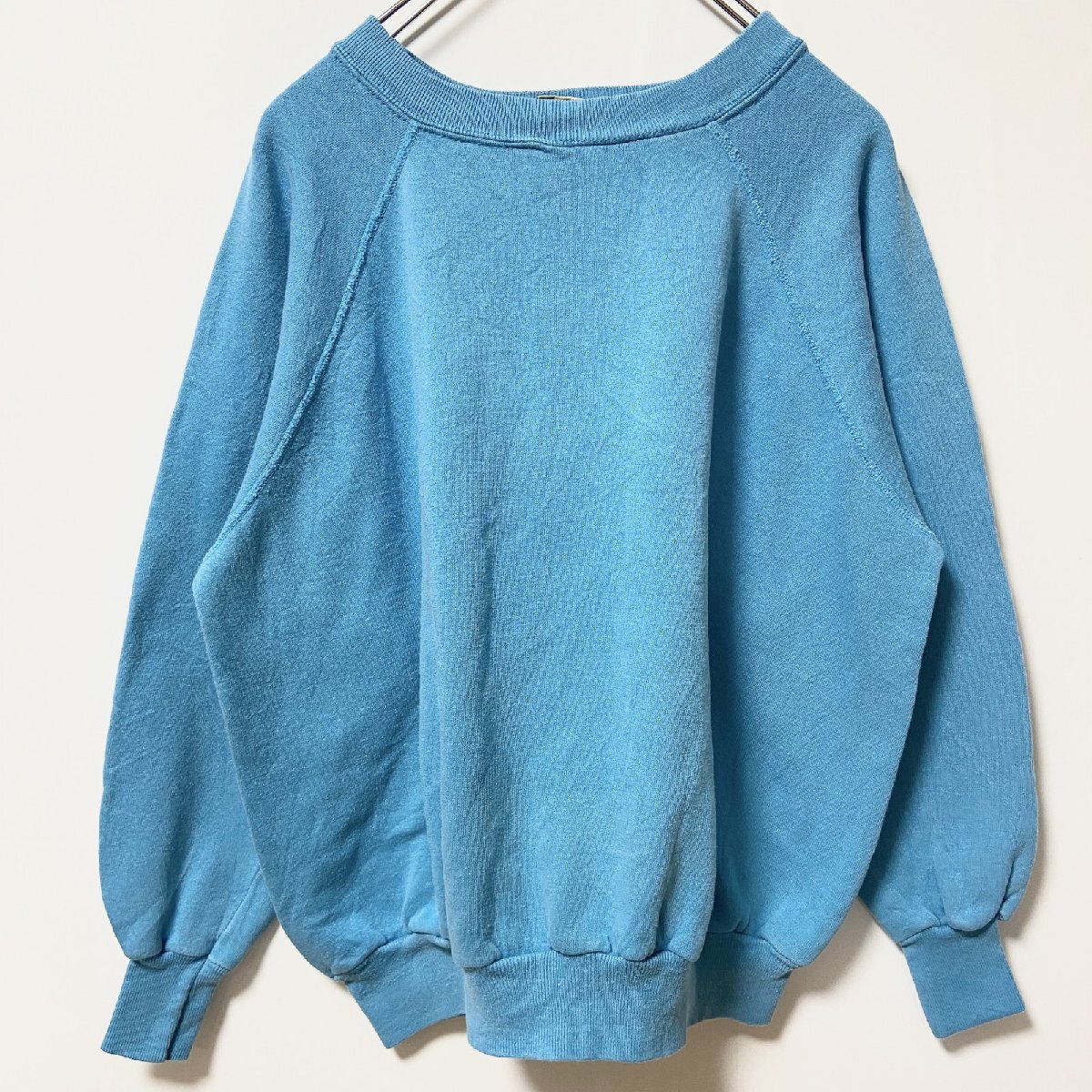 古着 used 80s 90s PLAYERSCLUB 長袖無地スウェット トレーナー ノームコア 水色 ブルー ヴィンテージ拍卖