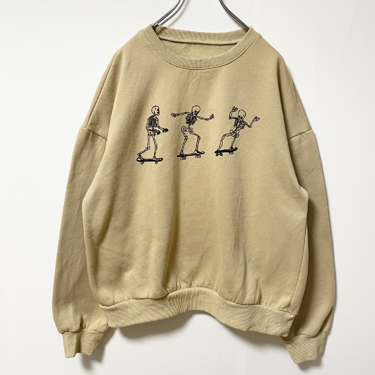 古着 used 長袖デザインスウェット トレーナー スケート スケーター クルーネック 秋冬服 Lサイズ拍卖