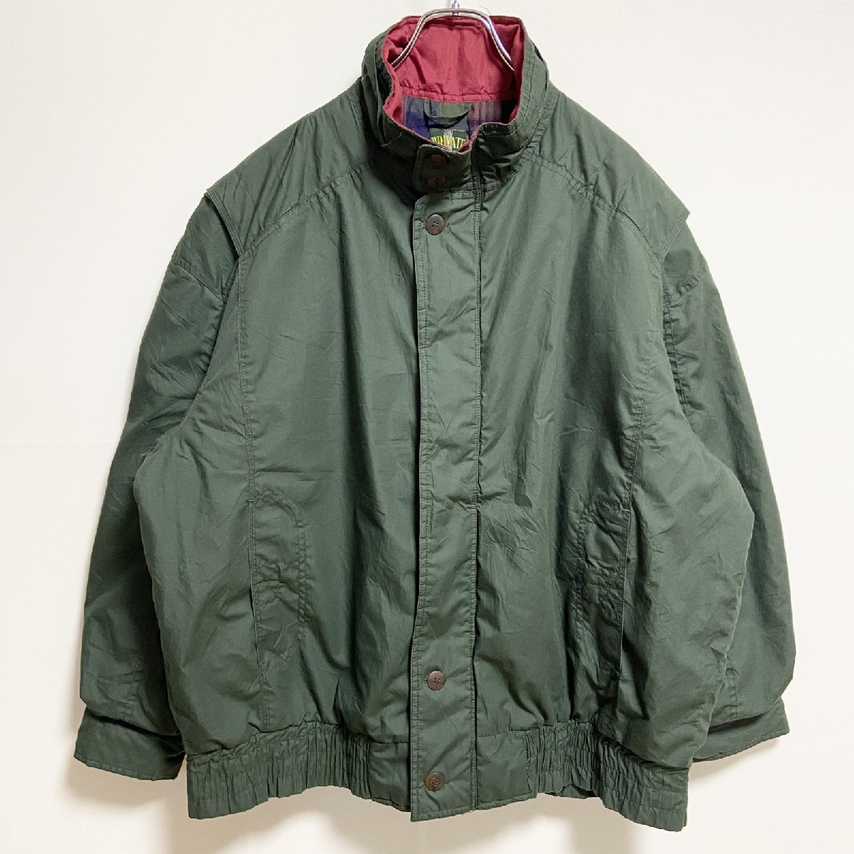 古着 used PRIVATE IMAGE 長袖中綿ジャケット ナイロンジャケット ヴィンテージ カーキ 50サイズ拍卖