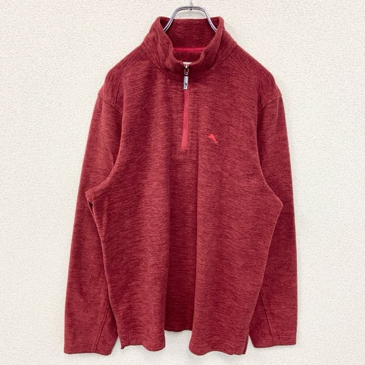 古着 used Tommy Bahama トミーバハマ 長袖ハーフジップフリースジャケット ハイネック ワンポイント刺繍 Mサイズ拍卖