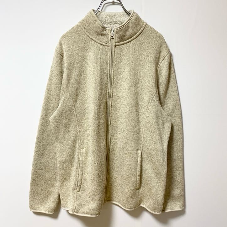 古着 used Faded Glory 長袖フリースジャケット ジップアップアウター ハイネック レトロデザイン XXLサイズ 拍卖