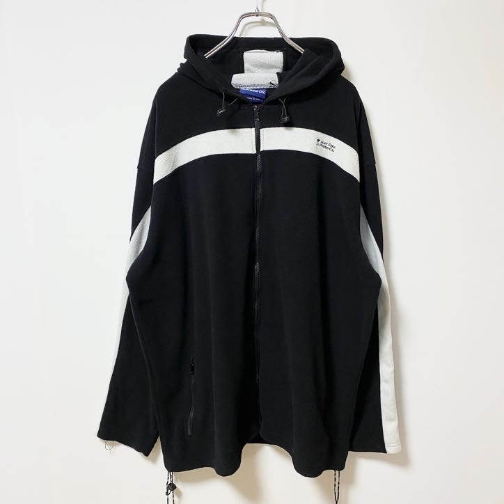 古着 used BLUESTAR CLOTHINGCo 長袖フリースジャケットパーカー 黒 ブラック 秋冬服 2XLサイズ拍卖