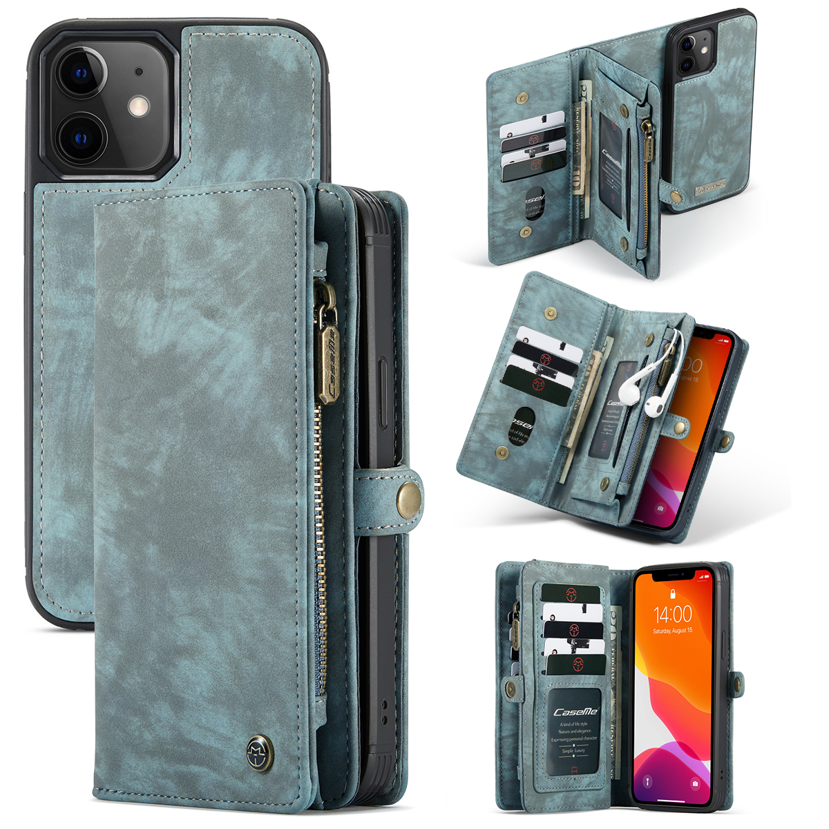 2020モデル iPhone12 mini レザーケース iPhone12 mini ケース アイフォン12ミニ レザーケース 5.4インチ 取り外す可能 財布型 手帳型 x拍卖