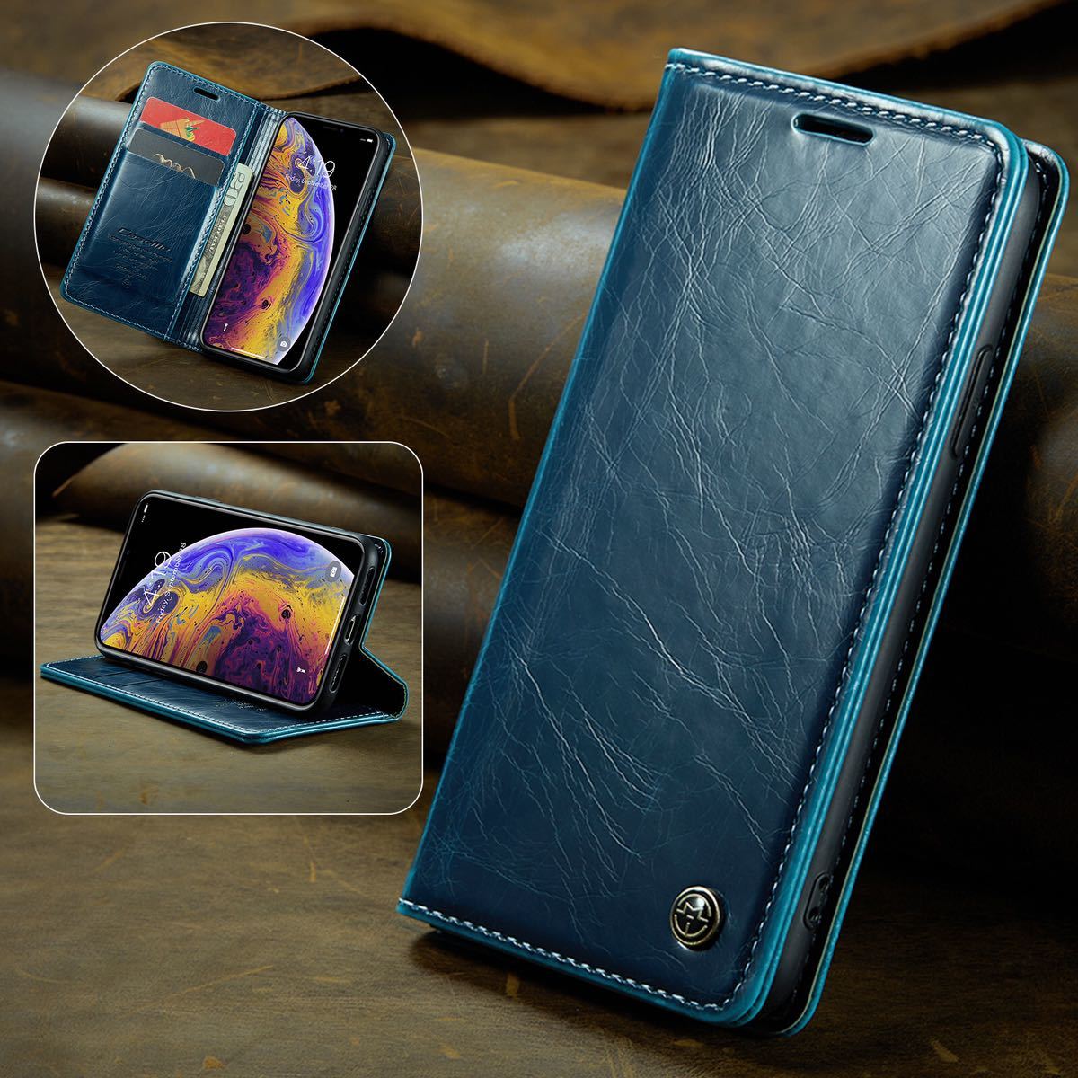 iphone XS レザーケース アイフォン x ケース iphone x/xs 手帳型 カード収納拍卖