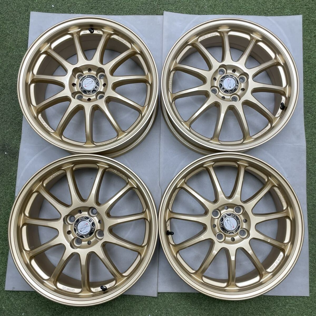 【1065】★ディスク面クリア塗装済み★16インチ WORK EMOTION 16×6.5JJ 42 / /16×5.5JJ 45 PCD100 4穴 ハブ径60 中古4本拍卖