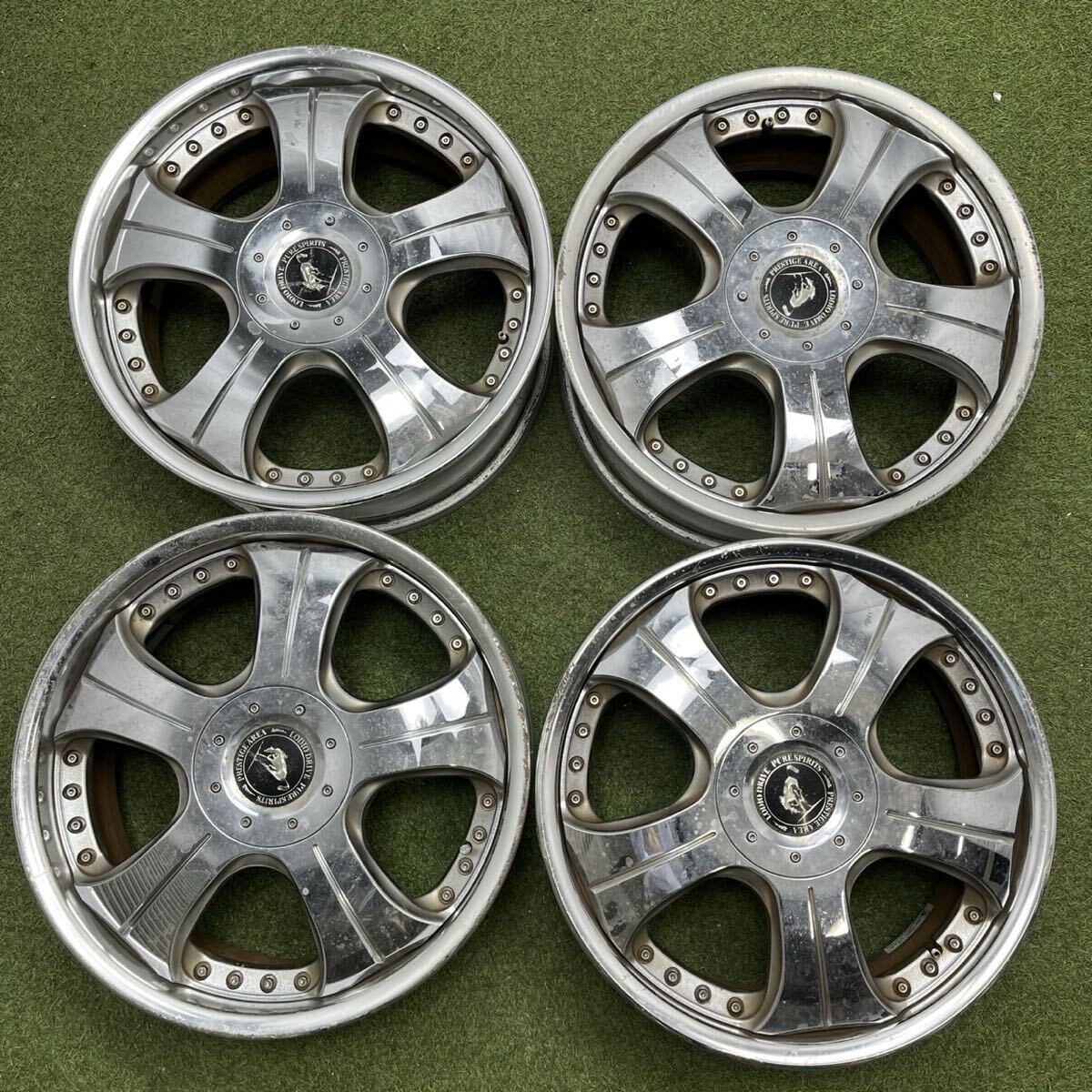 【1158】★メッキ★18インチ 7.5J SUPER STAR LODIO DRIVE 18×7.5J ET55 /18×7.5J ET57 PCD114.3 5穴 ハブ径73 アルミホイール4本拍卖