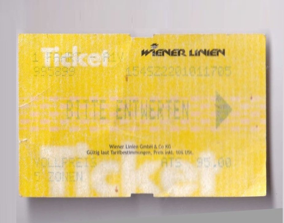 ウイーンの地下鉄 Uバーン 使用済み切符 1枚 鉄道切符 チケット オーストリア 35年ほど前のもの拍卖