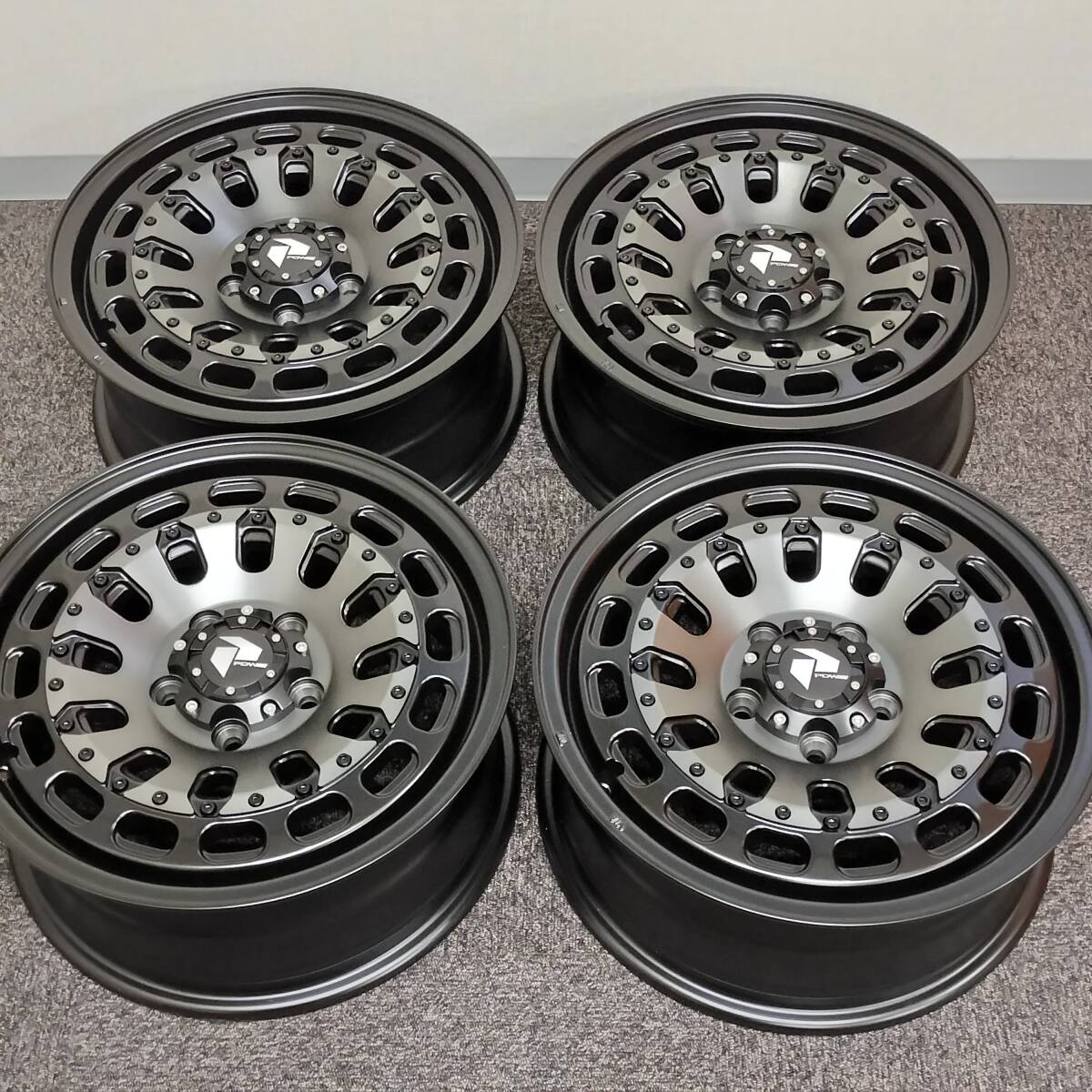 PDW RAZORBACK フラットブラック/マシンポリッシュ 16x7.0J+38 5H114.3 4本セット デリカD:5 アウトランダー エクリプスクロス 01-2553拍卖