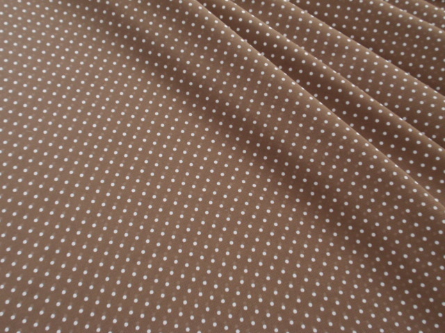 即決♪4mプチドット モカブラウン シフォン 茶色 白水玉 透過有♪拍卖