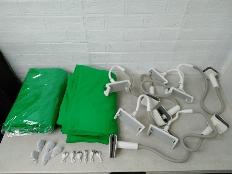 フレキシブルアームスタンド 5個 Ten Bright グリーンバック 2枚 撮影 セット ユーチューブ YouTube ユーチューバー クリップ ケーブル拍卖