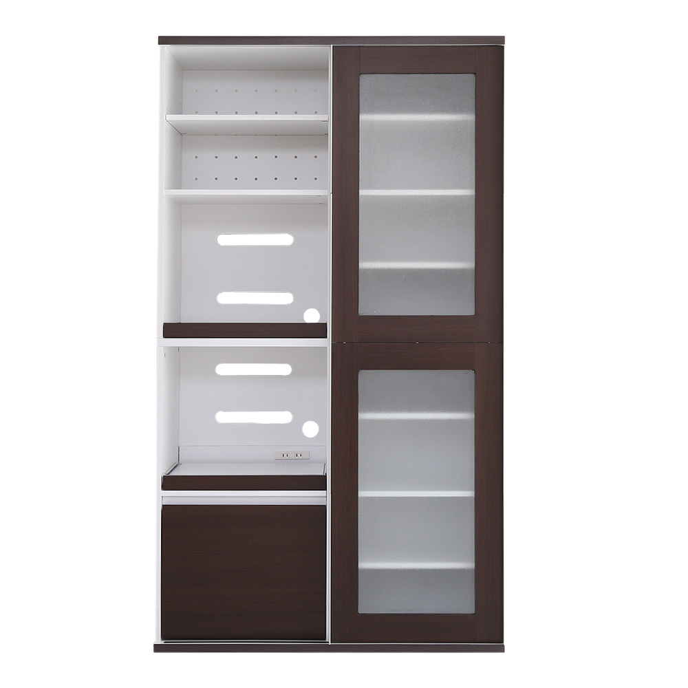 ガラス引戸食器棚 Lepre-ルプレ- SGDL-18100-DBR ダークブラウン拍卖