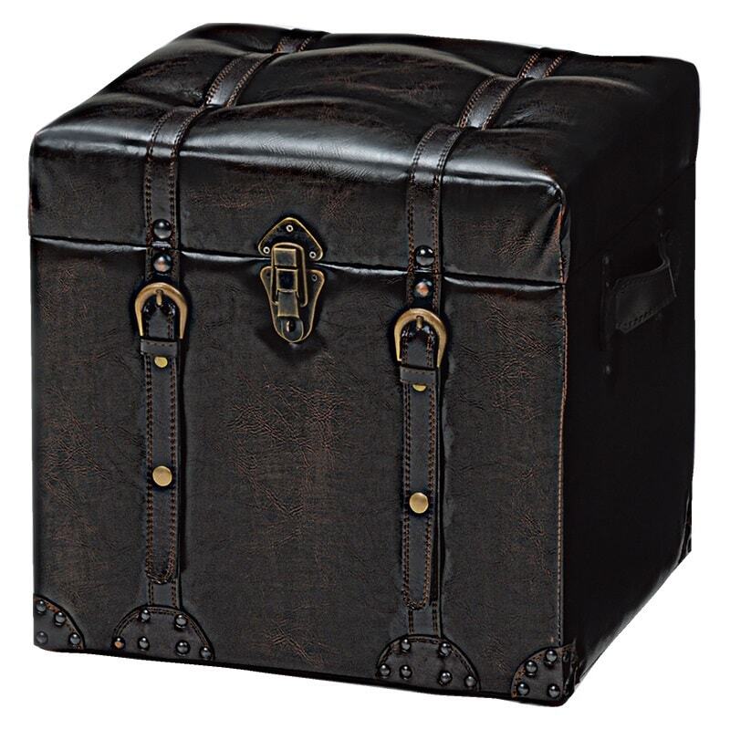 チェスターシリーズ 収納スツール(ダークブラウン) MC-6000DBR拍卖