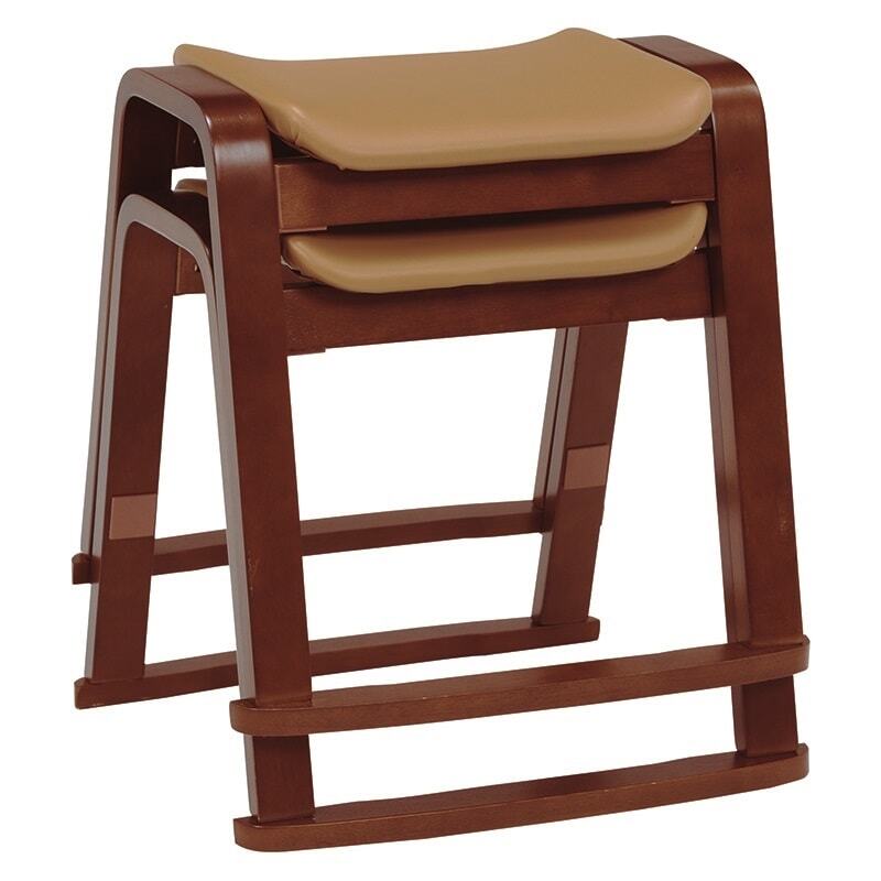 スタッキングスツール(ダークブラウン) VH-7931DBR(2個セット)拍卖