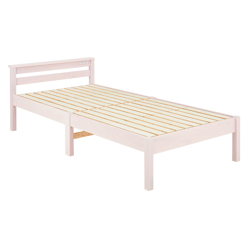 組立簡単 宮棚付きシングルベッド MB-5151SWS ウォッシュホワイト拍卖