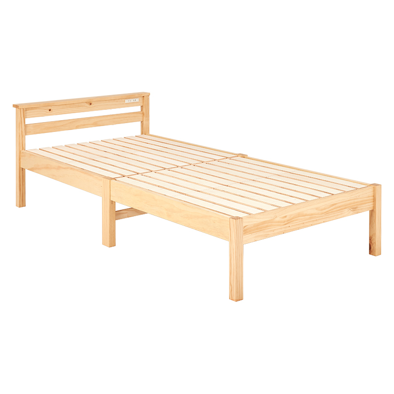 組立簡単 宮棚付きシングルベッド MB-5151SNA プレーンナチュラル拍卖