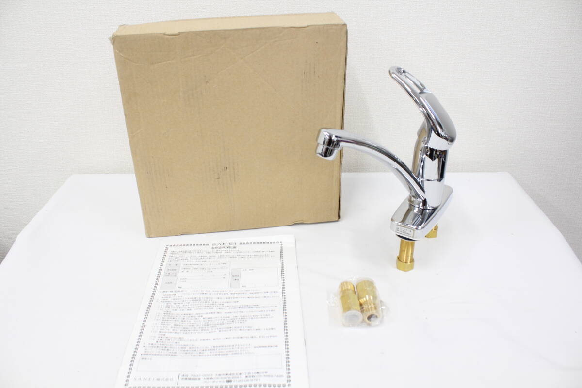 【返品保証】 SANEI K7761V 説明書付き シングル台付き混合栓 BT828拍卖
