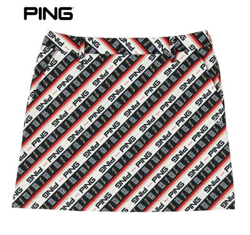 ○★新品未使用 PING(ピン) バイアスプリント スカート S レッド★○拍卖
