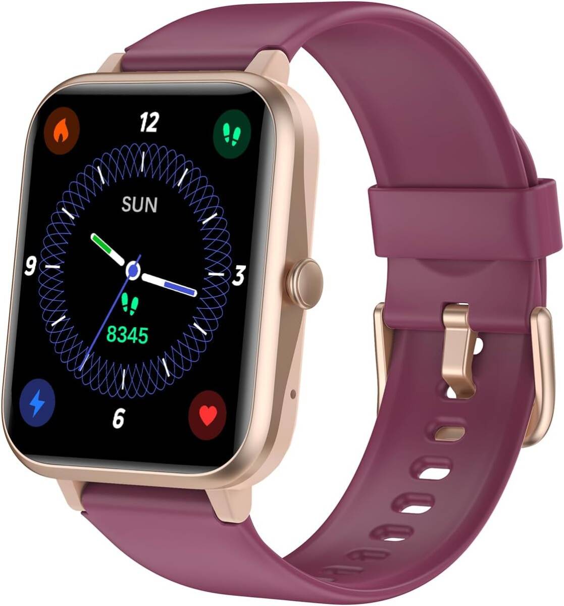 パープル色 オシャレも健康もこれ一本 万能 スマートウォッチ 万歩計 通話機能付き 腕時計型 レディース メンズ 拍卖