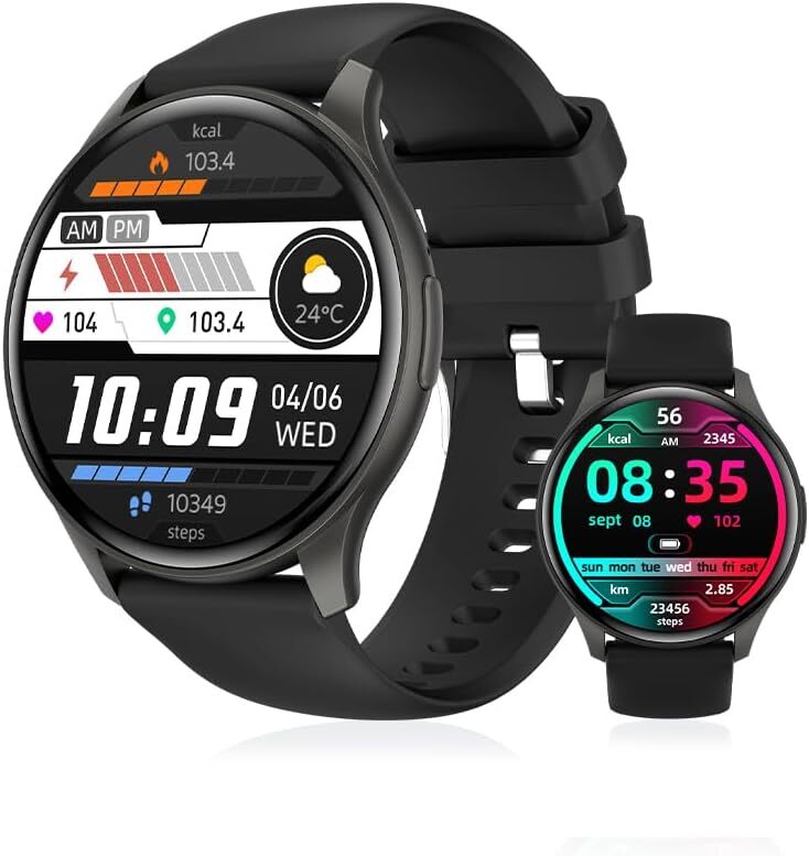 ダークブラック色 あなたの生活に革命を 多機能 スマートウォッチ【2025年改良最新型】iPhone対応 アンドロイド対応 拍卖