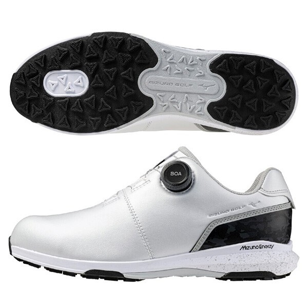 【新品】ミズノ ネクスライトエナジー ボア シューズ 51GQ255010 ホワイト×ブラックカモ 24.5cm拍卖