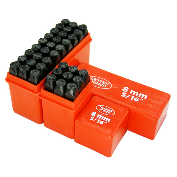 8mm 36pc英字アルファベット&数字スタンプポンチセット 打刻印ポンチセット ODGk2-T292拍卖