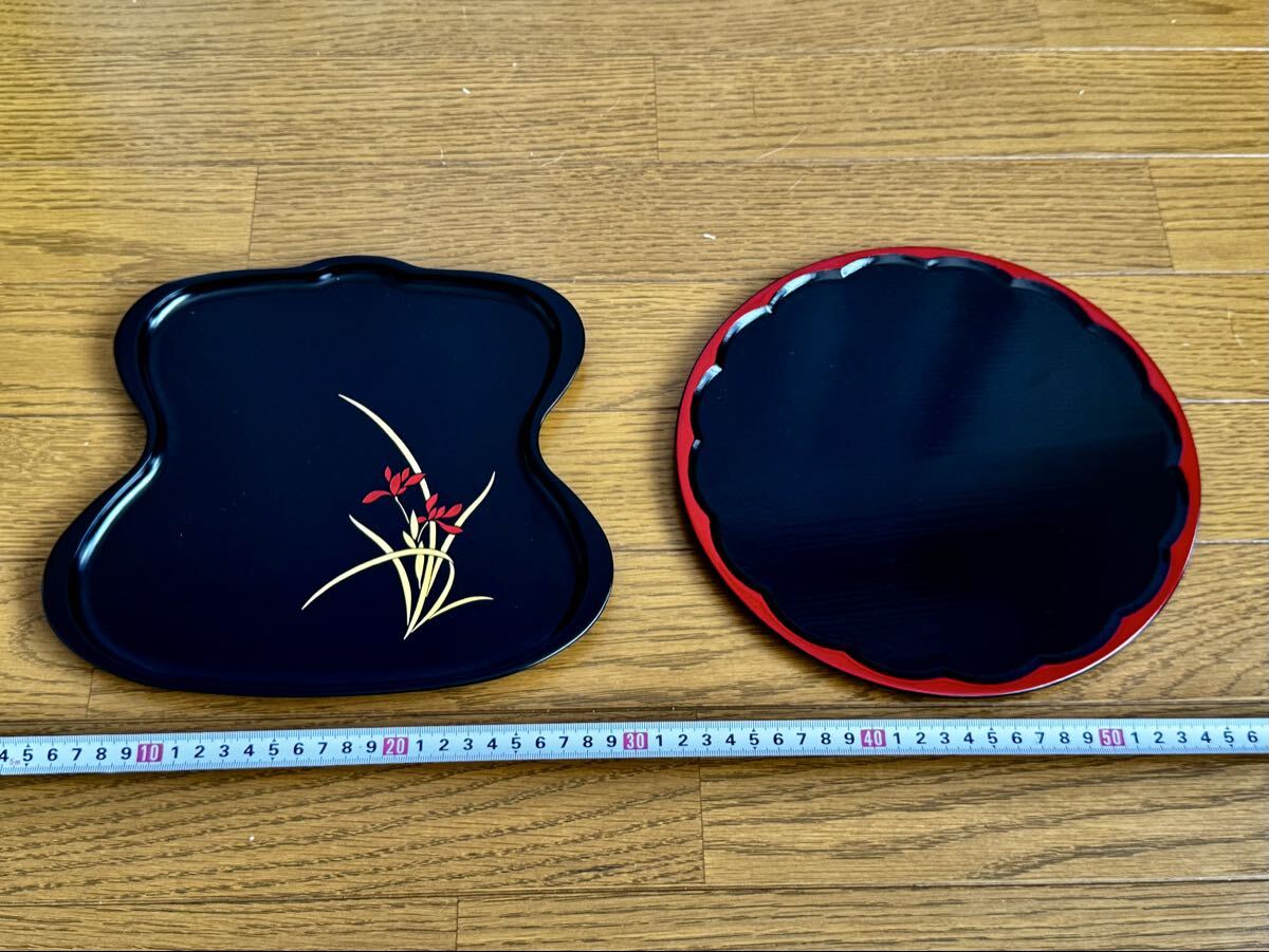 京都 象彦 漆器 丸盆&瓢盆 セット お盆 和食器 未使用品拍卖
