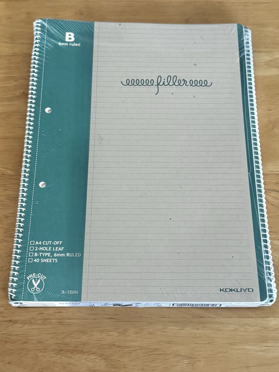 KOKUYO コクヨ フィラーノート A4サイズ 中横罫 マージン罫入 5冊セット 表紙再生紙使用 未使用品拍卖
