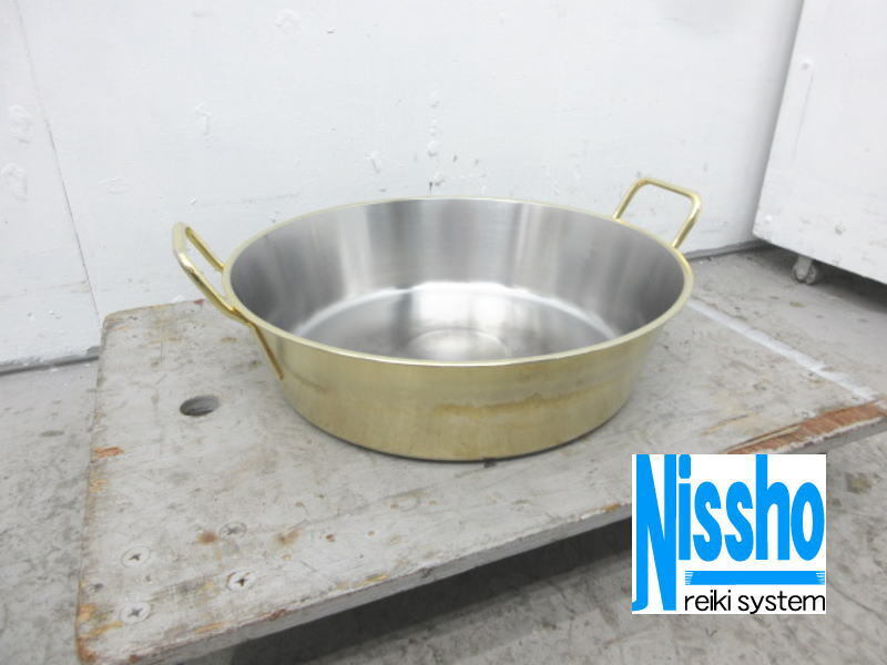 ■中古 ステンレス揚げ鍋・蓋なし・約435×377×100/140(mm)・仔犬印・NSSC190・厨房専門店!! (5a0385)拍卖