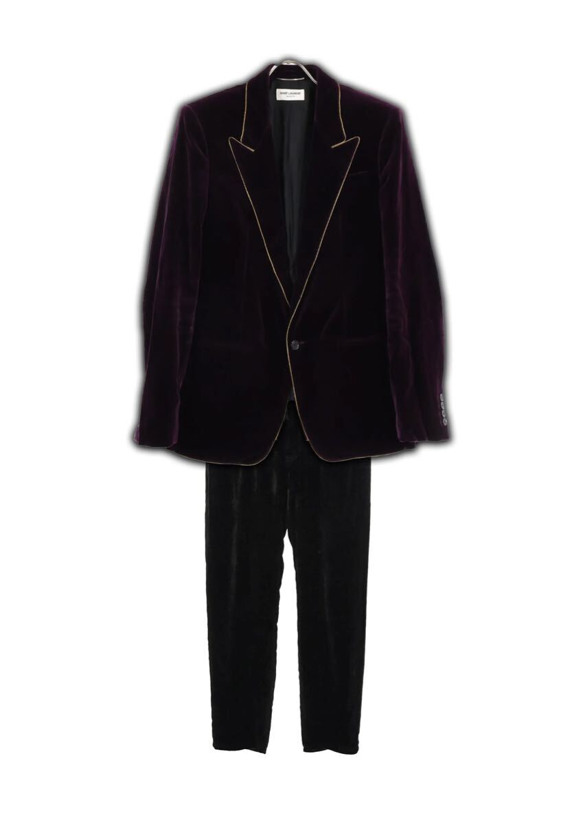 SAINT LAURENT ベルベット セットアップ スーツ ジャケット パンツ ベロア スラックス メンズ レディース拍卖