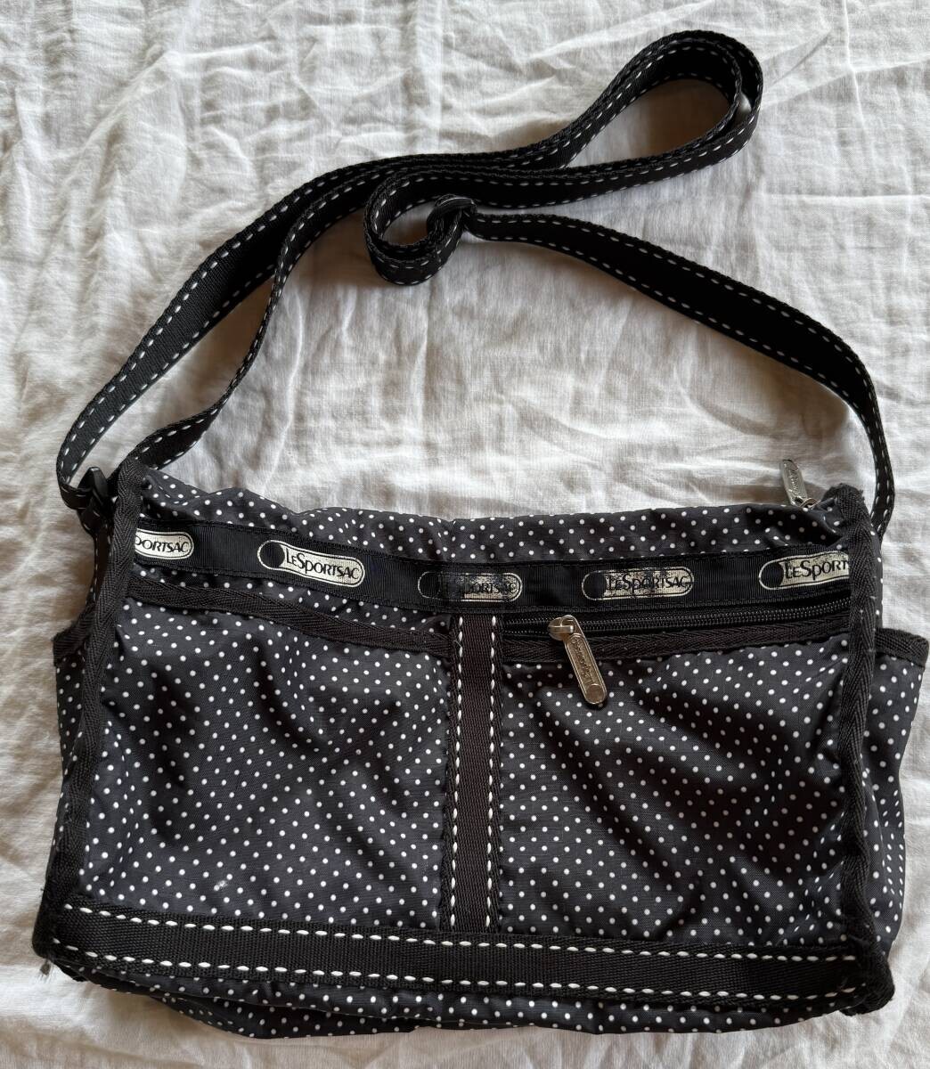 レスポートサック ショルダーバッグ モノクロ ドット ポーチ拍卖
