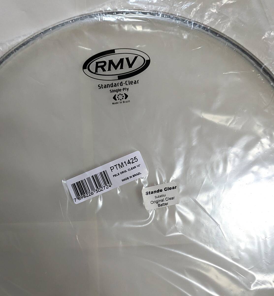 RMV パーカッションでお馴染みのブラジルのブランド PTM Series 14インチシングルプライのクリアーヘッド!即決落札して頂けます。拍卖