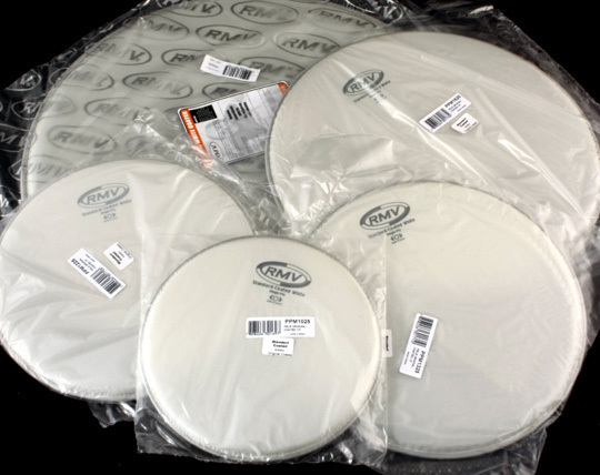 ■■RMV パーカッションでお馴染みのブラジルのメーカーのヘッド10"+12"+13"+16"+22"の5枚パック新品半額即決です拍卖