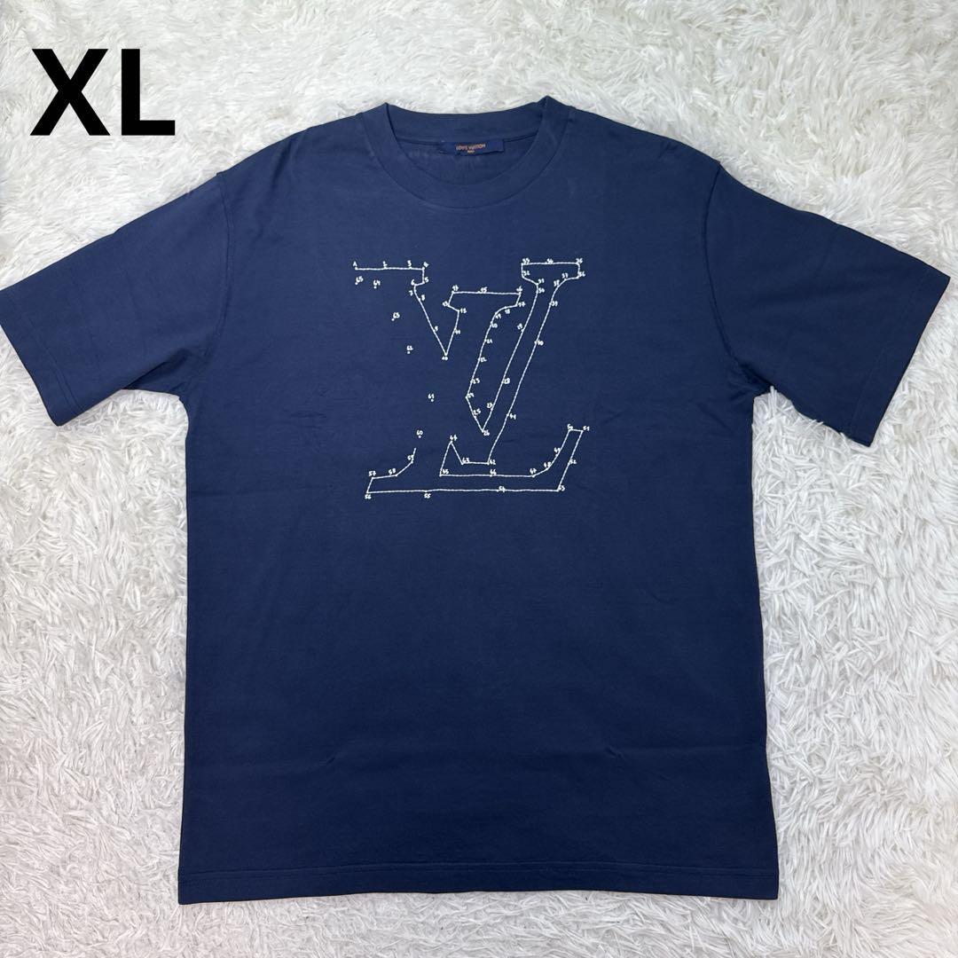 【希少XL】 LOUIS VUITTON ルイヴィトン 星座刺繍 Tシャツ ネイビー 半袖 メンズ ロゴ AW2021拍卖
