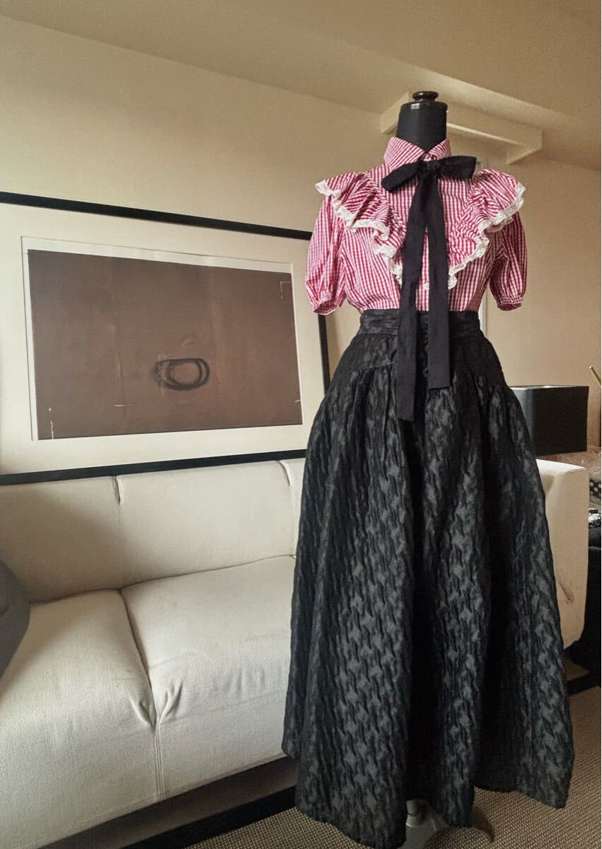 MIU MIU★ミュウミュウ★ギンガムフリルデザインブラウス拍卖