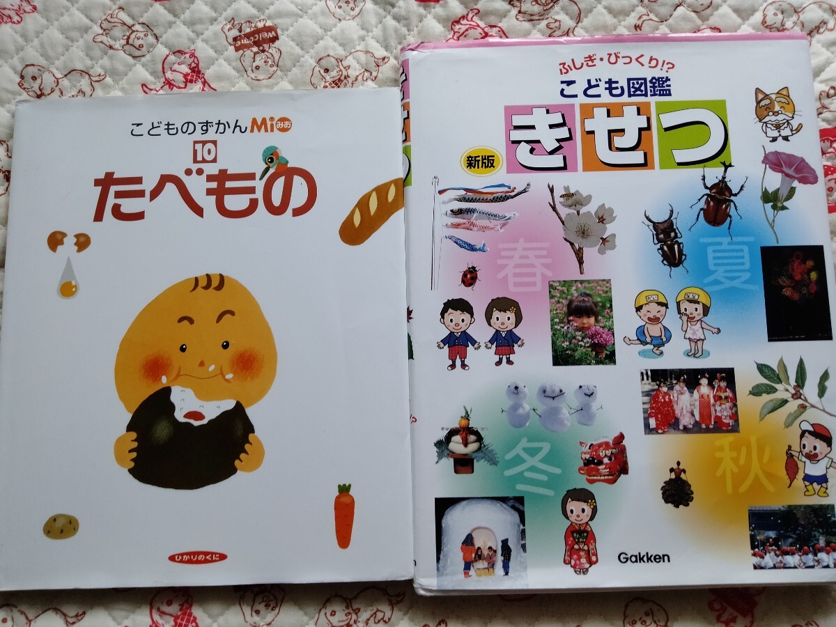 2冊セット こどもずかんmio たべもの ふしぎ びっくり こども図鑑 きせつ カバー傷みあり拍卖