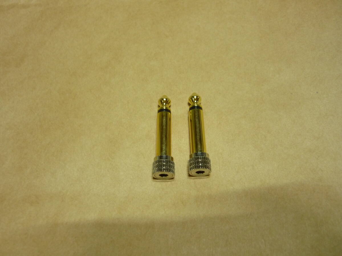 3.5mm モノラルミニプラグ(メス) - 6.3mm モノラル標準プラグ(オス) 変換プラグ 2個セット拍卖