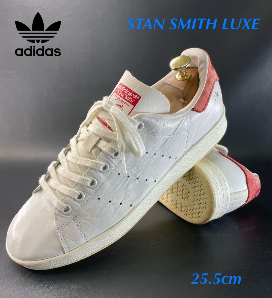 名機降臨!定14256円!希少15年製/70's復刻チェリーヒールモデル!アディダス【スーパースターLUXE】レザースニーカー!白 25.5cm/US8.5拍卖