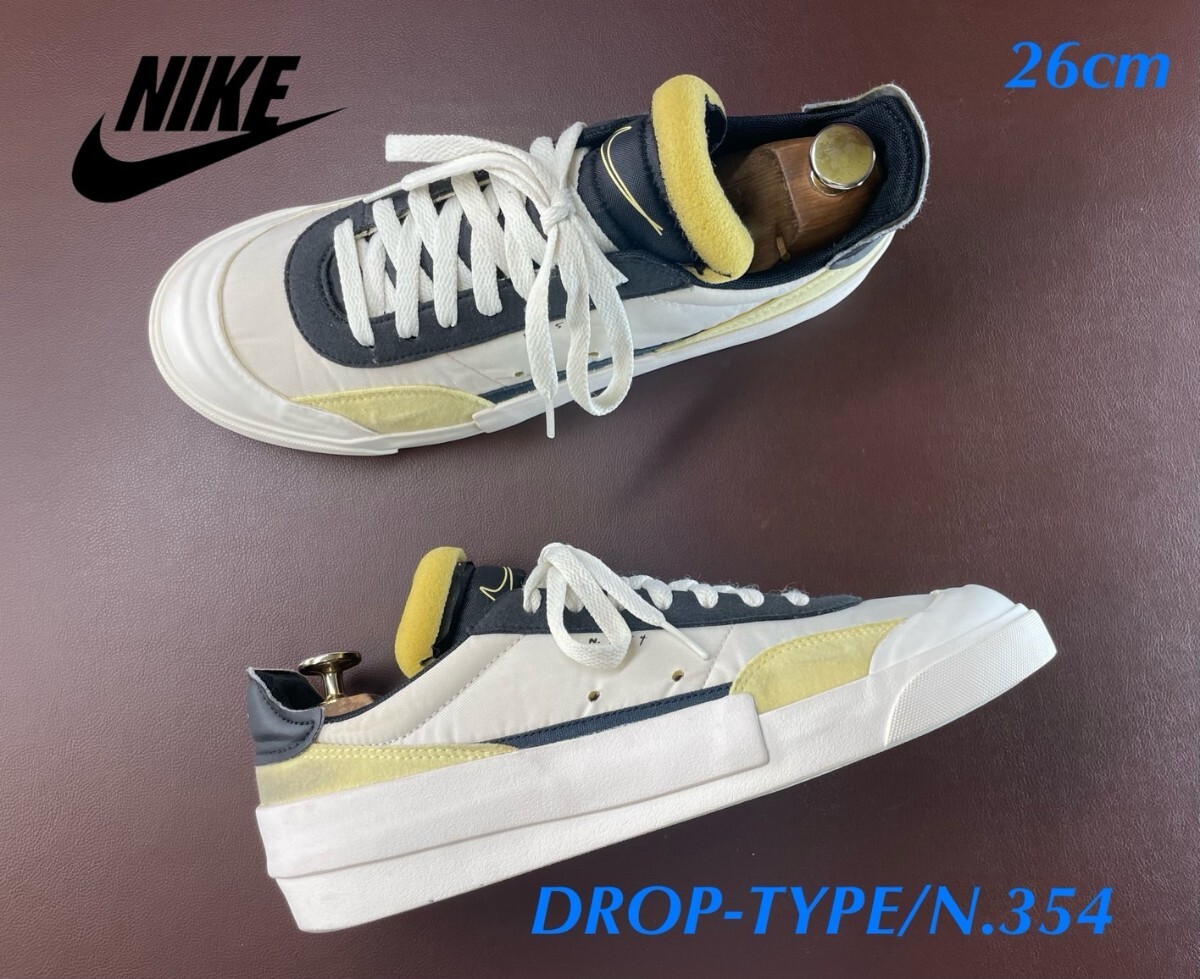 名機降臨!定8250円!希少19年製完売旧モデル!ナイキ【ドロップタイプ/N.354】ローカットスニーカー!ホワイト×ブラック 26cm/US 8拍卖
