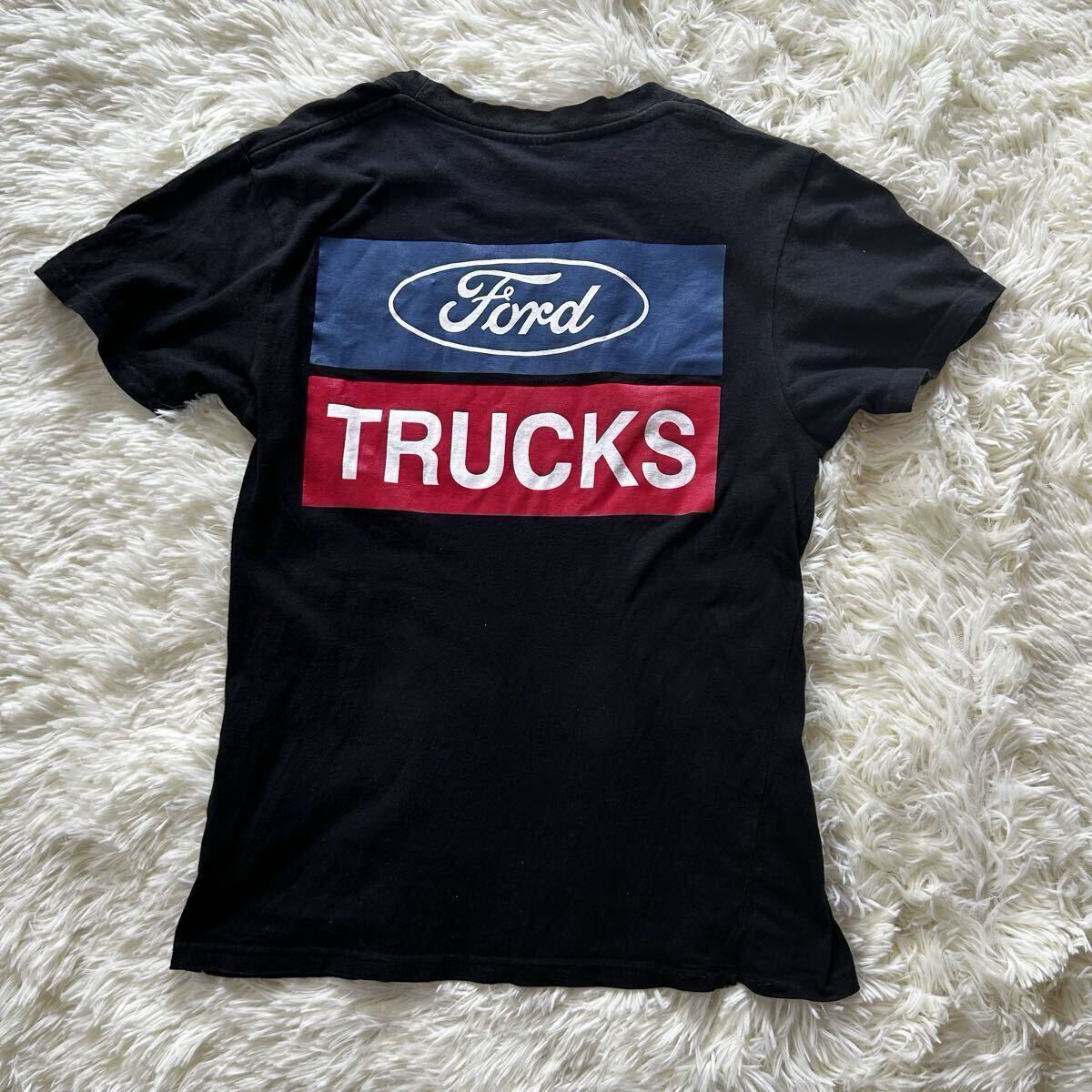 Ford フォード バックプリント ロゴ Tシャツ 半袖 企業Tシャツ 黒 ブラック M 90’s TRUCKS トラック拍卖