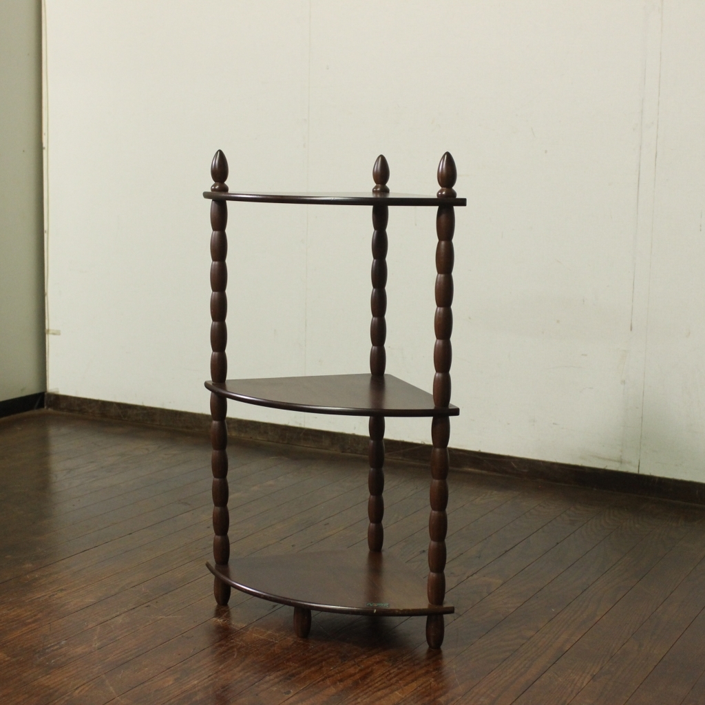 新入荷!昭和レトロ NAJICO 3段ラック オープンラック オープン棚 シェルフ 飾り棚 花台 ヴィンテージ コーナーラック 展示台拍卖