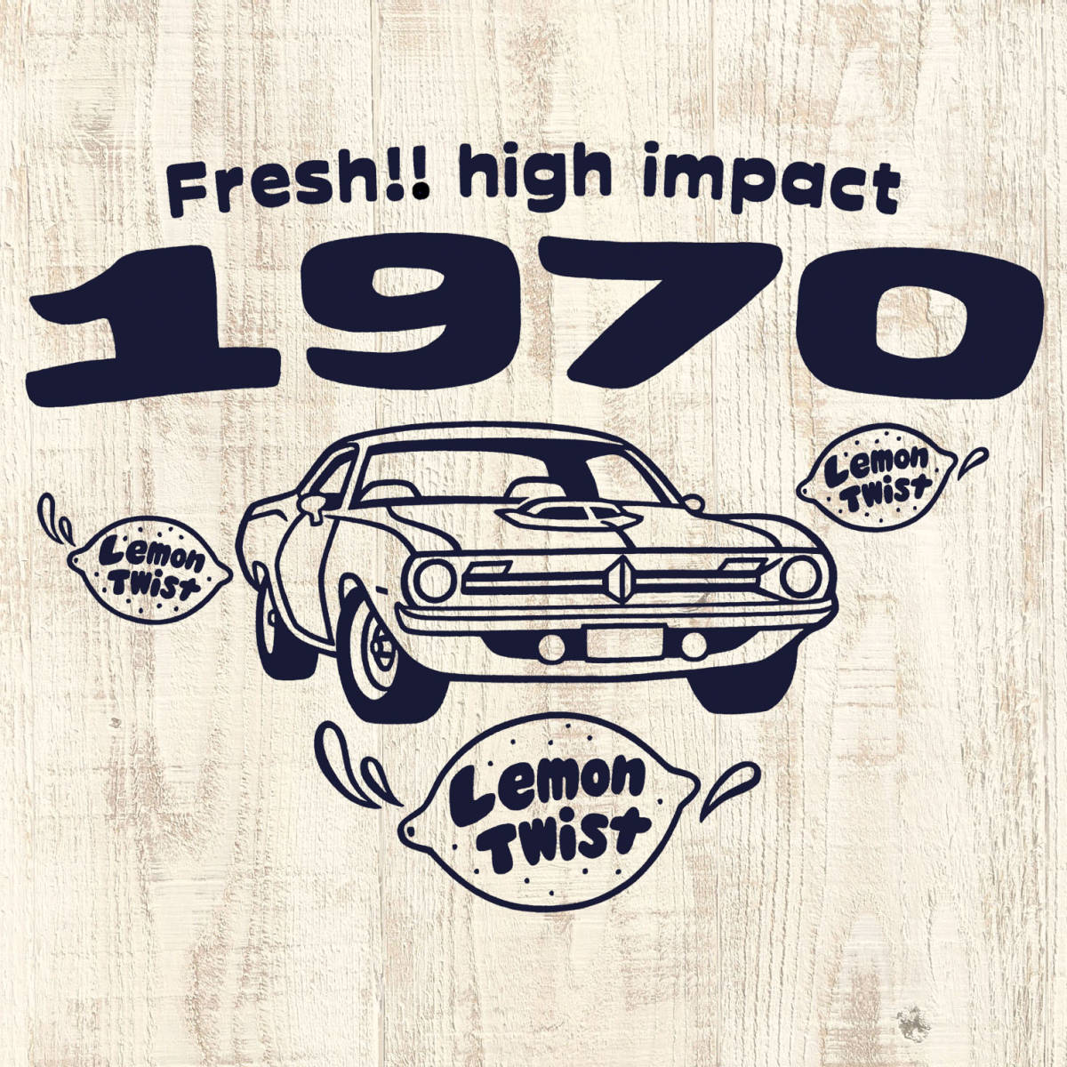 ■LEMON TWIST Tシャツ■Mサイズ(ホワイトxネイビー)PLYMOUTH 'CUDA MOPAR モパ- バラク-ダ ク-ダ拍卖